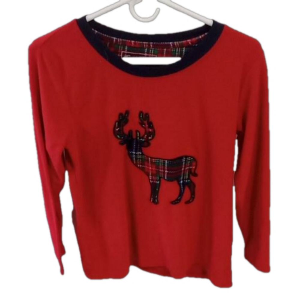 (213) Eddie Bauer womens red long sleeves, thermal sleep wear top